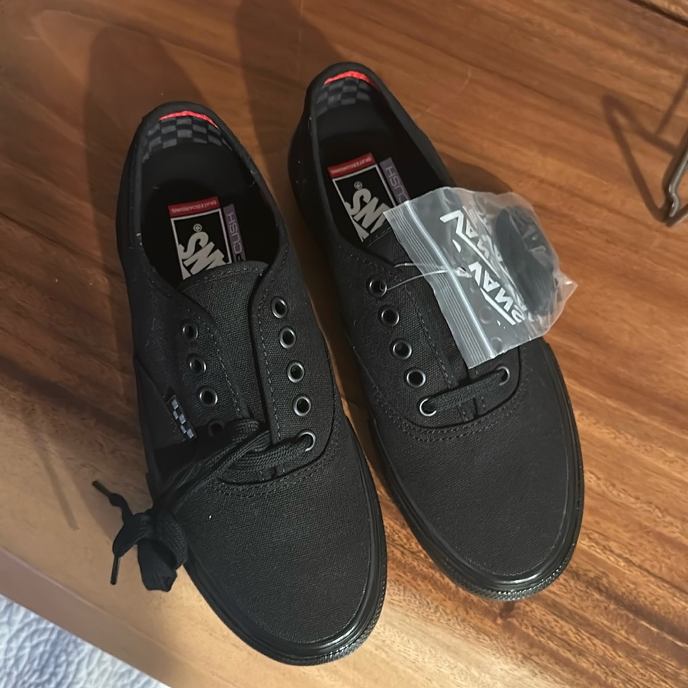 Black vans, authentic skate shoe, never worn